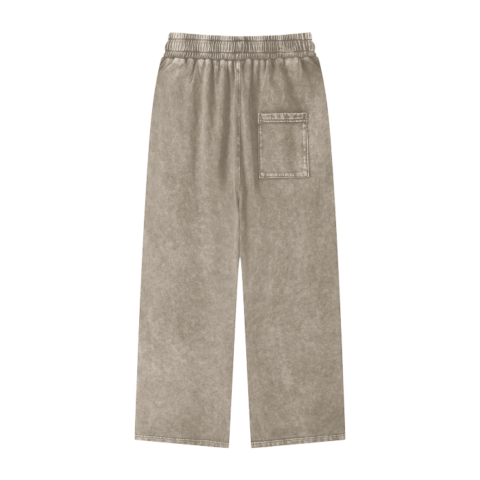 The Ashburn - Acid Wash Dogwood Flowers Wide Leg Pants