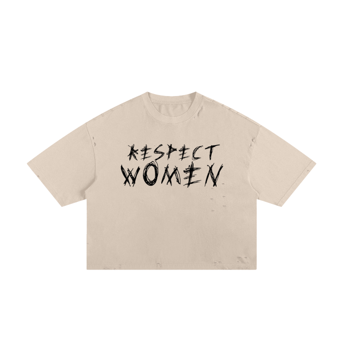 Respect Women - Boxy Frayed Tee